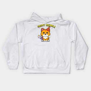 Party Animal - Orange cat Kids Hoodie